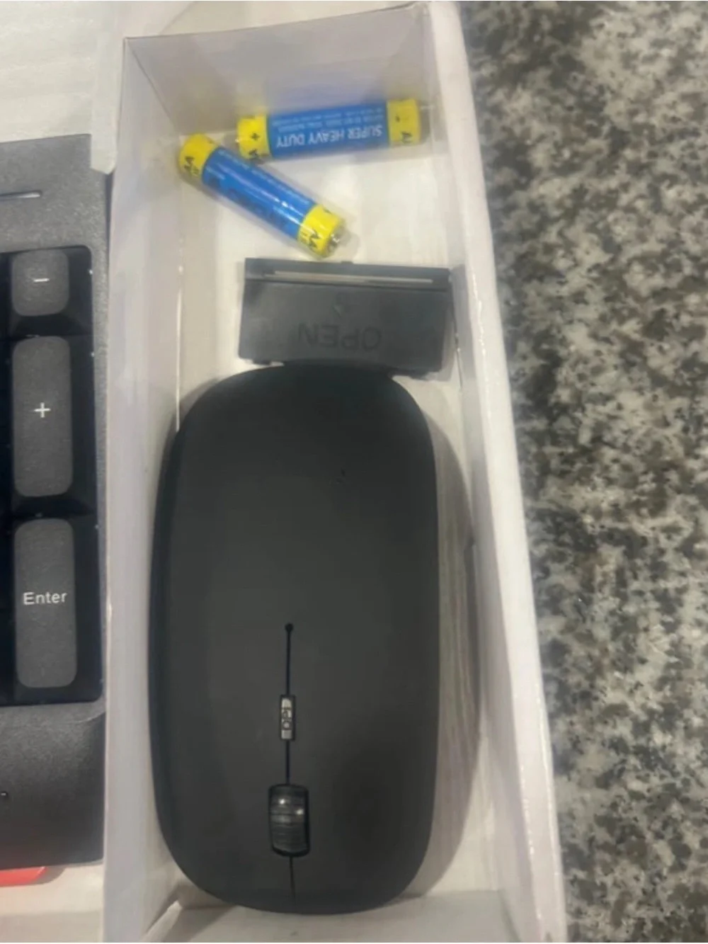 Black Wireless Keyboard and Mouse Combo - Compact Full-Size Layout